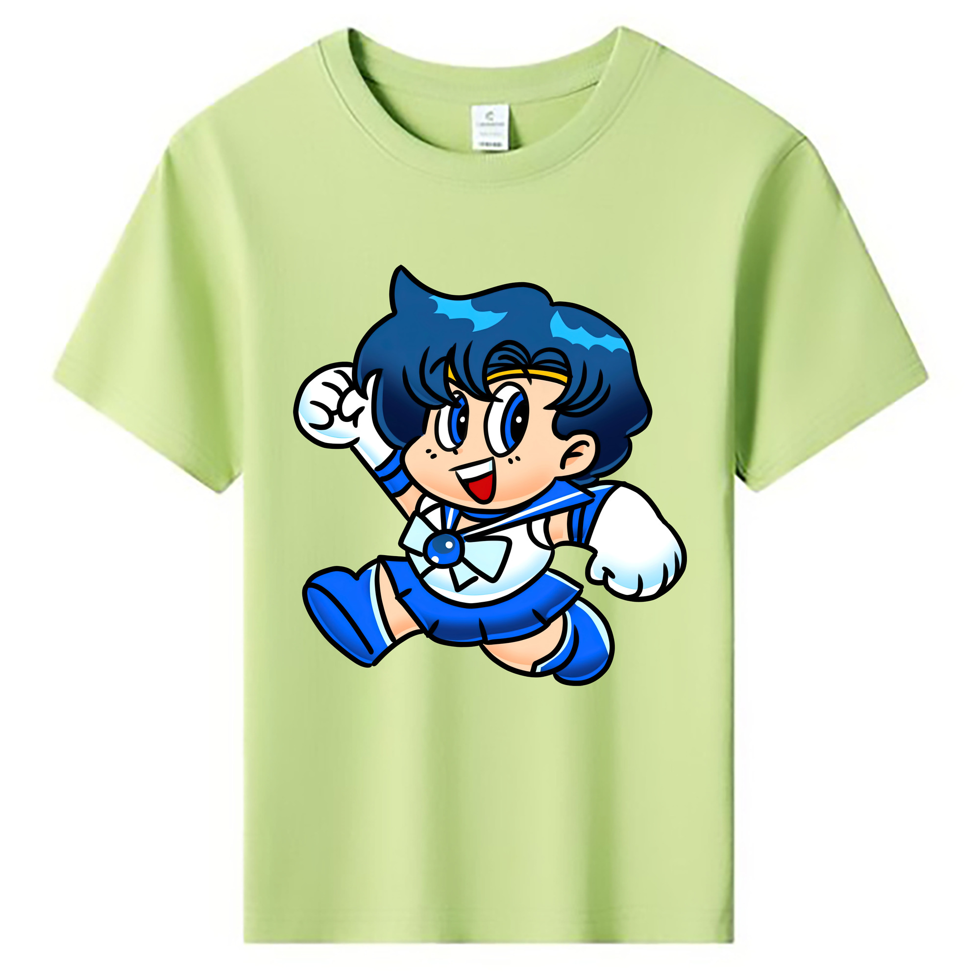 （画像用） 美少女戦士セーラームーン 水野 亜美 みずの あみ Sailor Moon Mizuno Ami 綿100％キッズTシャツ（フロントプリント）